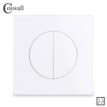 Coswall-Panel de cristal de 2 entradas y 3 vías, interruptor de luz de pared intermedio, color gris, blanco y negro, serie R11 2024 - compra barato