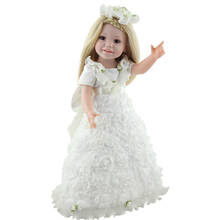 American Doll alive baby girl with white dress children doll reborn toys wedding gift dolls 18" 45cm 2024 - buy cheap