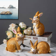 Garden Decoration Cartoon Crafts Miniature Tabletop Furnishings Simulation Resin Rabbit Easter Thanksgiving Gift Ornaments 2024 - buy cheap