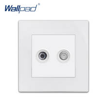 Wallpad SAT TV Socket  Luxury White PC Panel Wall Week Electricity Outlet Sockets 2024 - buy cheap