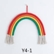 1PC Rainbow Tassel Wall Hanging Baby Room Decor Macrame Handmade Knitted Wall Tapestry With Tassel Art Kids Gift QLY1046 2024 - buy cheap
