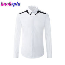 Camisa de algodón de marca para hombre, camisa informal ajustada de manga larga, 100% algodón, retales, talla grande 2024 - compra barato