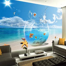 Milofi-papel tapiz personalizado de paisaje marino 3D, estéreo, TV, sala de estar, dormitorio, Fondo de pared, gran mural 2024 - compra barato