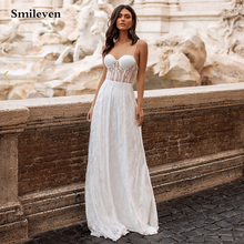 Smileven Full Lace Boho Wedding Dress Spaghetti Straps Sweetheart Neck Wedding Bridal Gowns Custom Made 2024 - buy cheap