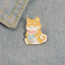 Cartoon Animal Enamel Pins Cute Shiba Inu Dog Puppy Brooches  Backpack Shirt Button Badge Jewelry Gift for Kids Friends Dog Fans 2024 - buy cheap