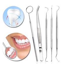 Stainless Steel Dental Tool Teeth Tartar Scraper Dentists Mouth Mirror Pick  Instrument Tweezers For Cleaner Teeth Whitening Kit 2024 - buy cheap