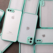 Capa de celular 2 em 1 cor pastel, capinha transparente e à prova de choque, para iphone 12 se2020 11 11pro max xr xs max x 6s 7 8 plus 2024 - compre barato