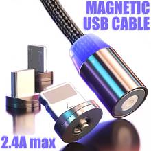 Магнитный кабель Micro usb type-C кабель для IOS, huawei, Xiaomi, samsung, быстрая зарядка, магнитное зарядное устройство, USB кабели, шнур для мобильного телефона 2024 - купить недорого
