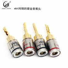 8pcs Hi-end YIVO OEM ODM Wholesales DIY HIFI brass copper plating gold banana Male Plug  speaker connector 2024 - buy cheap