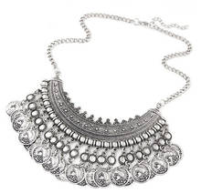 Ожерелье в стиле ретро с кисточками и цыганской монетой, богемное этническое ожерелье с тиснением в виде монет для женщин 2024 - купить недорого