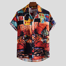 Summer Hawaiian Shirt Men Short Sleeve Lapel Baggy Shirts Casual Vacation Beach Streetwear Harajuku Button Men Clothing Camisas 2024 - buy cheap