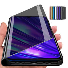 Capa de celular oppo com flip e espelho transparente, capa protetora com suporte de encontrar x2 lite para oppo x2 pro 2024 - compre barato