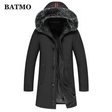 BATMO 2019 new arrival 90% white duck down hooded jackets men,men's fox fur collar black down jackets,plus-size 9007