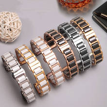 316L Stainless steel + Ceramics watch band  14mm 16mm 18mm 20mm 22mm  Strap For women's watch accessories 2024 - buy cheap