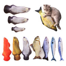 Brinquedo de pelúcia em forma de peixe 3d, brinquedo para gato em forma de peixe e de hortelã, travesseiro cheio de boneca de simulação para animais de estimação 30cm 40cm 2024 - compre barato