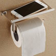 Suporte do rolo de papel higiênico do banheiro suporte parede montagem em aço inoxidável wc telefone papel caixas tecido com prateleira armazenamento rack 2024 - compre barato