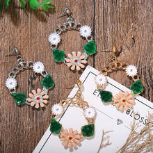 Dvacaman brincos de anéis grandes com flores frescas, joias suspensas para mulheres acessórios de verão na moda 2024 - compre barato