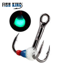 FISH KING 5pcs Luminous Overturned Treble Hook High Carbon Steel Fishing Hooks 6/8/12/14# Lure Triple Hook Fishing Tackle 2024 - buy cheap