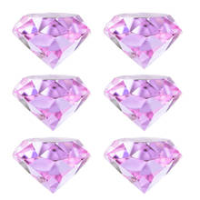 H & D-pisapapeles estilo Diamante de cristal rosa, joyas para Decoración de mesa de boda, centros de mesa de Navidad, regalo, decoración del hogar, 6 piezas, 50mm/2" 2024 - compra barato