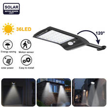 56/100 diodo emissor de luz solar ao ar livre luz do jardim à prova dwaterproof água pir sensor de movimento dividir luz de parede solar holofotes segurança emergência
