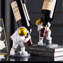 Suporte de vinho de astronauta, prateleira criativa para vinho, escultura prática, suporte para vinho, decoração de casa, artesanato interno 2024 - compre barato