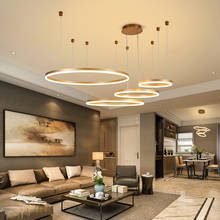 Lámpara LED de anillo creativa para sala de estar, comedor, dormitorio, estudio, decoración comercial, iluminación personalizada 2024 - compra barato