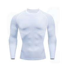 Компрессионная рубашка для тренажерного зала, Мужская зимняя новая тренировочная рубашка, спортивное термобелье, Рашгард, мужской костюм для бега, футболка XXXXL 2024 - купить недорого