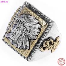 BOCAI S925 Sterling Silver Rings For Men 2021 Fashion Popular Hand Jewelry Personality Emirates Opening  Thai Silver Rings 2024 - buy cheap