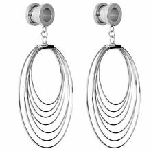 1Pair Stainless Steel Outernally Threaded Ear Plug Flesh Tunnel Dangling Multilayer Hoops Ear Gauge Body Piercing Jewelry 6-25mm 2024 - buy cheap