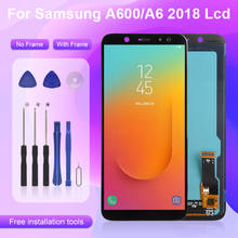 Promoção catteny para samsung galaxy a6 2018 lcd 2018 j8 j800 com tela de toque digitador a600 assembléia display frete grátis 2024 - compre barato