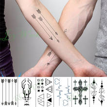 Waterproof Temporary Tattoo Sticker arrow cross deer head small tatoo fake tatto flash tattoos for girl men women 2024 - buy cheap