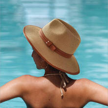 Высокое качество соломенные шляпы летние женские и мужские пляжные шляпы с широкими полями шляпа Панама джазовая, шляпа от солнца, кепки Модные Защита от ультрафиолетовых лучей, фетровая шляпка шерстяная шапка 2024 - купить недорого