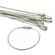10Pcs Screw Locking Stainless Steel Wire Keychain Key Ring Cable Outdoor Hiking 2024 - buy cheap