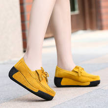 Women Genuine Leather Flats Platform Loafers Woman Creepers Lace Up Driving Moccasins Female Casual Shoes Sapato Feminino 659 2024 - buy cheap