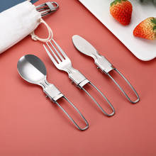 factory whilesale Stainless steel folding salad knife fork spoon outdoor picnic travel convenient tableware 2024 - buy cheap