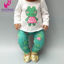 Oufit-Conjunto de ropa para muñeca bebé de 43cm, pantalones, Rana Verde, 18 pulgadas 2024 - compra barato