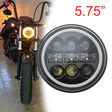 Farol de moto para sportster 2019, xl883, fxcw, lâmpada preta, 5-75 led, 5, 3 ou 4 polegadas, drl 50w, novo, 3/4 2024 - compre barato