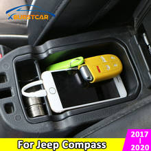 Xburstcar recipiente de armazenamento do descanso de braço do carro, para jeep compass 2017 2018 2019 2020, acessórios de interior, organizador de luvas 2024 - compre barato