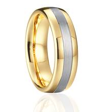 unique couple wedding tungsten carbide rings for men and women gold color marriage Alliances gift 2024 - buy cheap