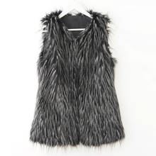 Plush Faux Fur Vest Coat Ladies Elegant Sleeveless Fluffy Warm Jacket 2020 Autumn Winter Fashion Casual V Neck Waistcoat 3XL 2024 - buy cheap