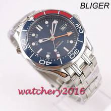 41mm sterile blue dial GMT sapphire glass date Mechanical automatic mens watch 2024 - buy cheap