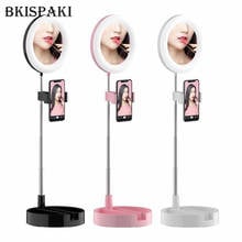 6.3inch Mirror LED Ring Light with Phone Holder Dimmable Desktop Selfie LED Ringlight for TikTok Live Video Streaming Fill Light 2024 - buy cheap