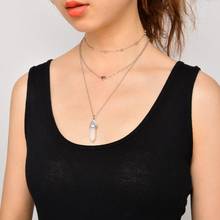 HebeDeer Trendy Necklace Chain Women Multilayer Crystal Silver Color Trendy Girl Choker Heart Necklaces Collares Collier 2024 - buy cheap
