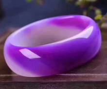 Натуральный китайский Фиолетовый Лаванда драгоценный камень агат браслет для женщин ювелирные изделия подарки ширина стиль 2024 - купить недорого