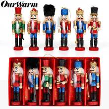 OurWarm 6 piezas Navidad Rusia Cascanueces de madera muñeca ornamento del árbol de Navidad colgante regalos de Año Nuevo fiesta de Navidad decoraciones 2024 - compra barato