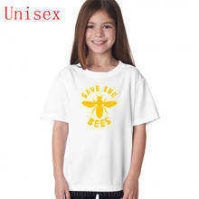 Camiseta amarilla Save the bees bug para niñas, ropa para niños, camisas para niñas adolescentes, ropa colorida de moda 2024 - compra barato