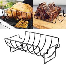 1pc Non-Stick Metal Wire Stand BBQ Grill Steak Holder Roasting Rib Rack Kitchen Utensils Travel Camping BBQ Tool Accessories 2024 - buy cheap