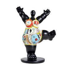 Fat Lady Figure Statue Art Sculpture Dancing Woman Figure Figurine Resin Art&Craft Home Decoration 2024 - buy cheap