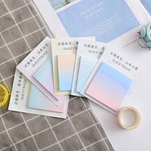 1Pc 12*9.5cm Gradient Light Color Memo Pad N Times Sticky Notes School Supply Bookmark Label 2024 - buy cheap