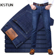 KSTUN blue jeans men denim trousers men spring and autumn business man jeans calssic straight full length pantalon jean homme 2024 - buy cheap